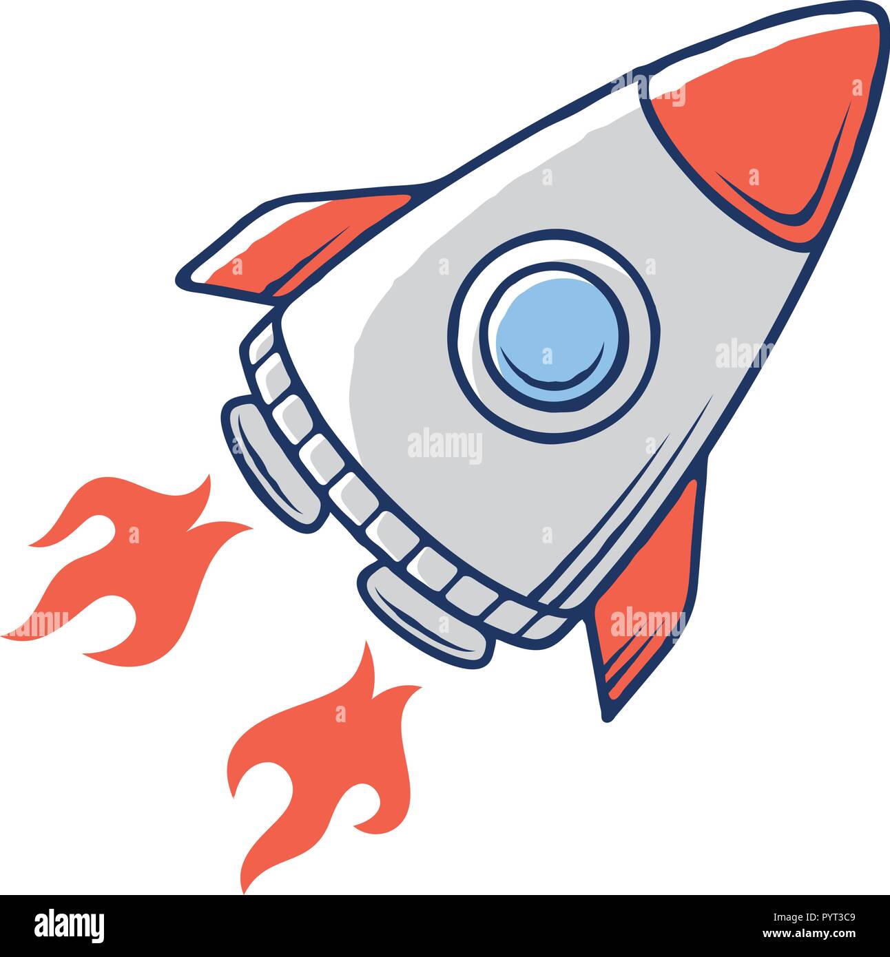 Cohete Espacial Lanzamiento De Nave Espacial Ilustracion Vectorial Imagen Vector De Stock Alamy