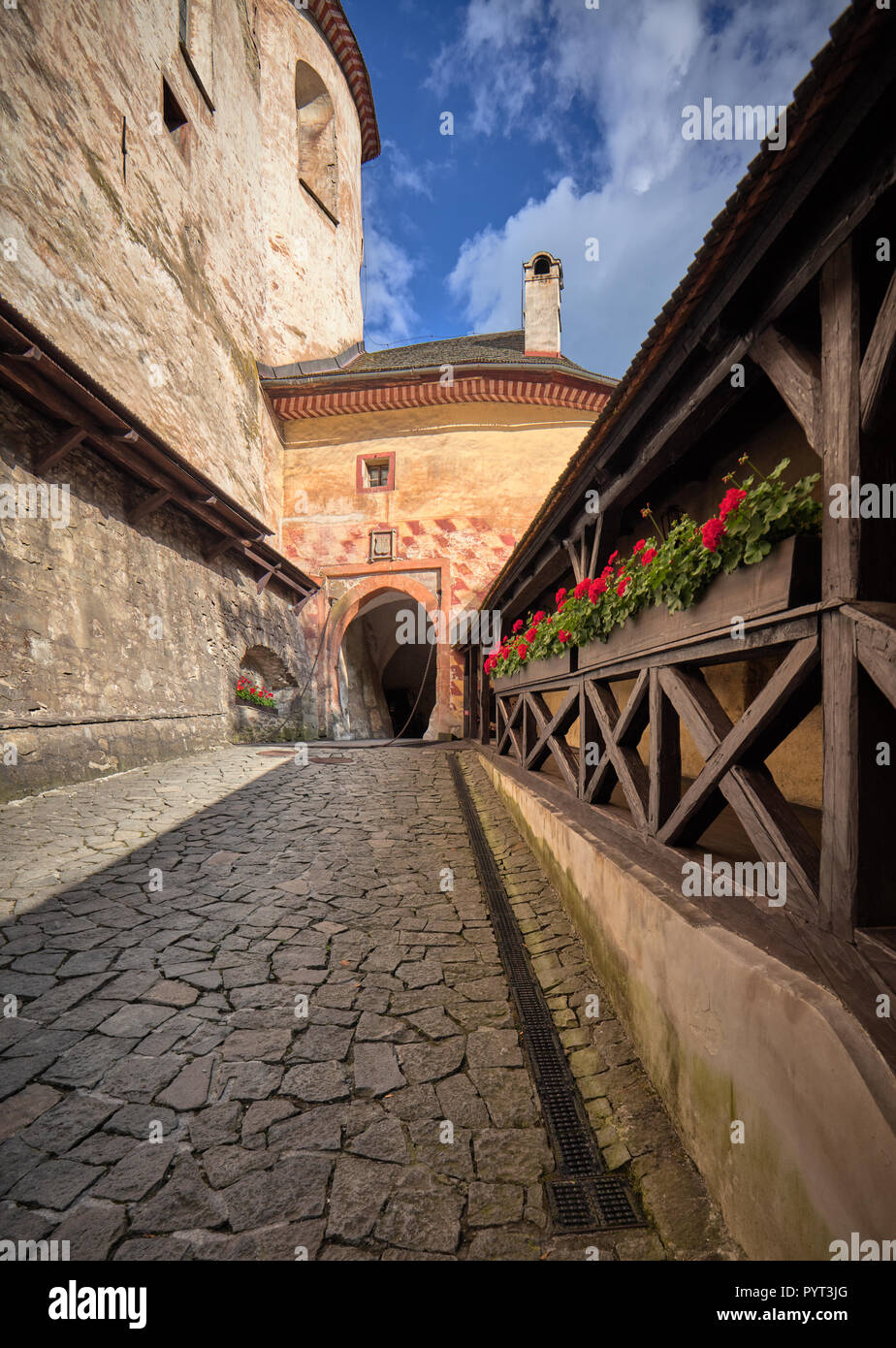 En el castillo de Orava, Eslovaquia Foto de stock