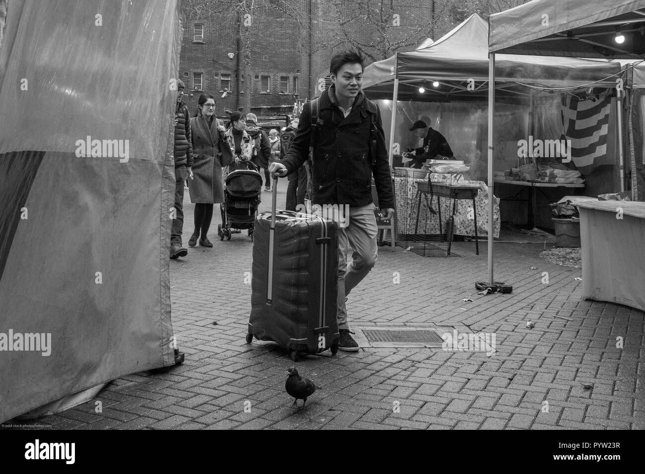 Oxford. England Reino Unido. Vista general, el cliente se mueve, entre la platea, Mercadillo, Foto de stock