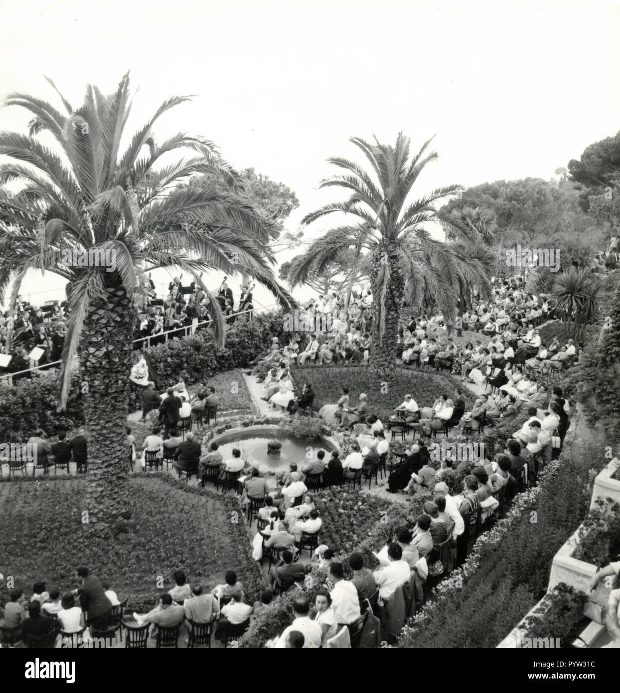 Conciertos wagneriano en Villa Rufolo, Ravello, Italia 1960 Foto de stock