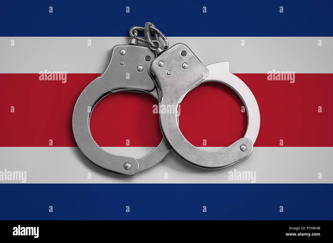 Costa Rica Bandera Y Esposas Policiales El Concepto De La Observancia 
