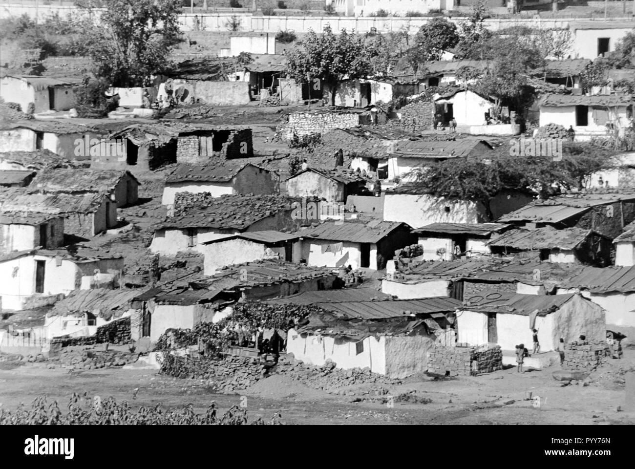 Los tugurios, Union Carbide tragedia, fuga de gas en Bhopal, Madhya Pradesh, India, Asia Foto de stock