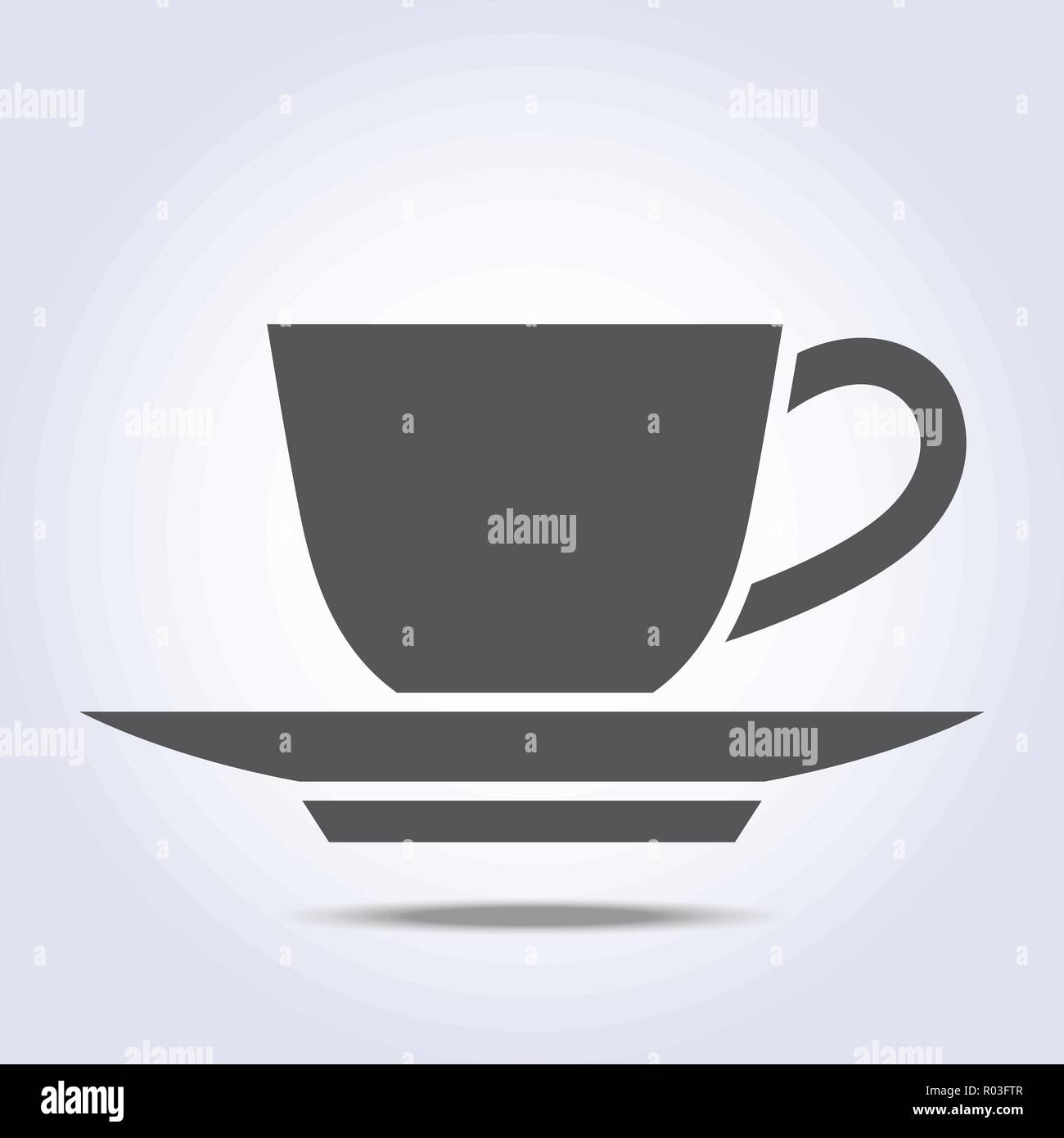 Icono de taza y plato de café Ilustración del Vector
