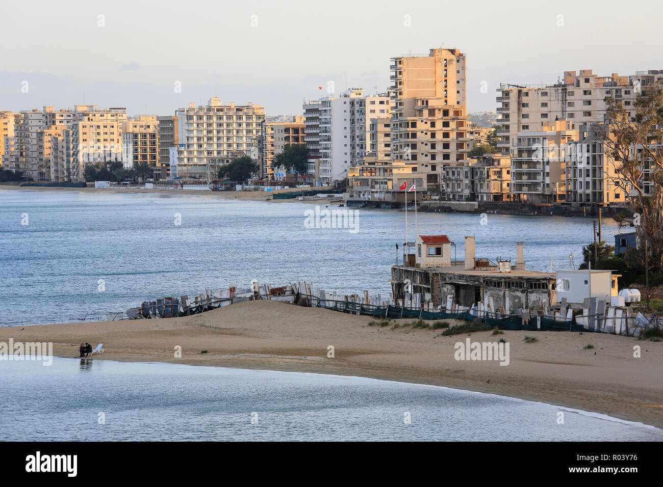 Famagusta, República turca del norte de Chipre, Chipre - 'Ghost Town' Varosha Foto de stock