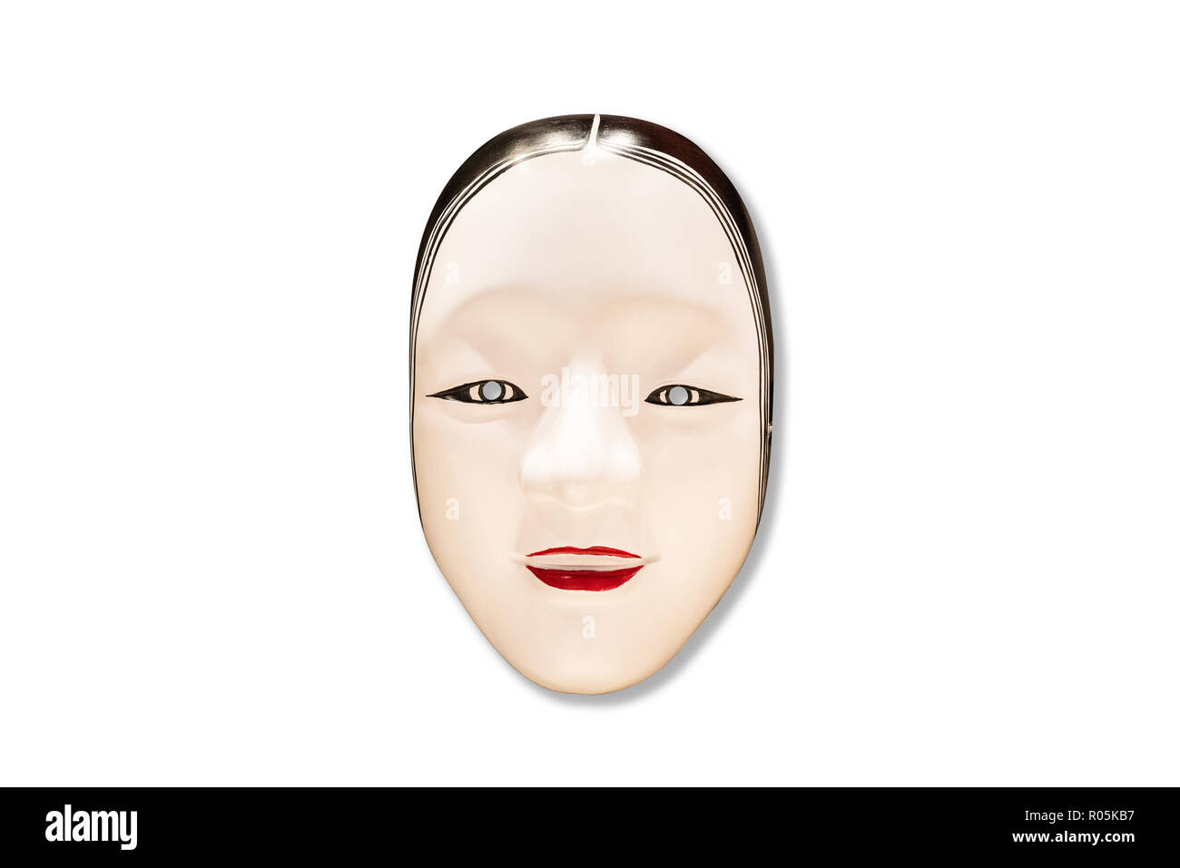Máscara máscara tradicional japonés Kabuki sobre fondo blanco. maqueta