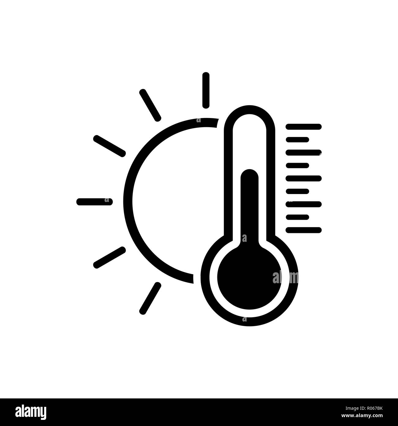 Icono de temperatura. Buen clima soleado símbolo Ilustración del Vector