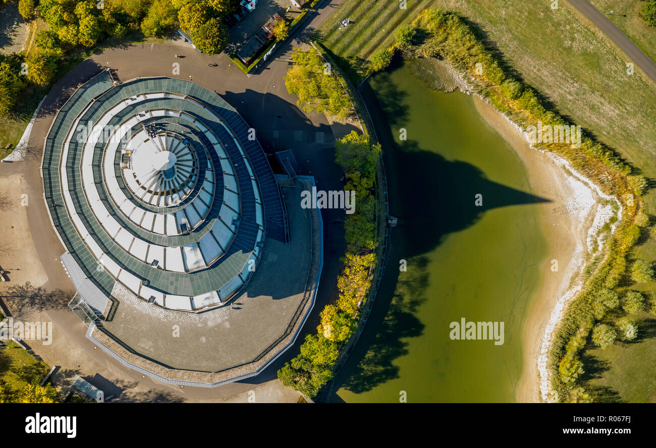 Vista aérea, la torre del milenio en Magdeburgo, Herrenkrug, Magdeburgo, Sajonia-Anhalt, Alemania, DEU, Europa, vista aérea, aves de ojos ver, antena photograp Foto de stock