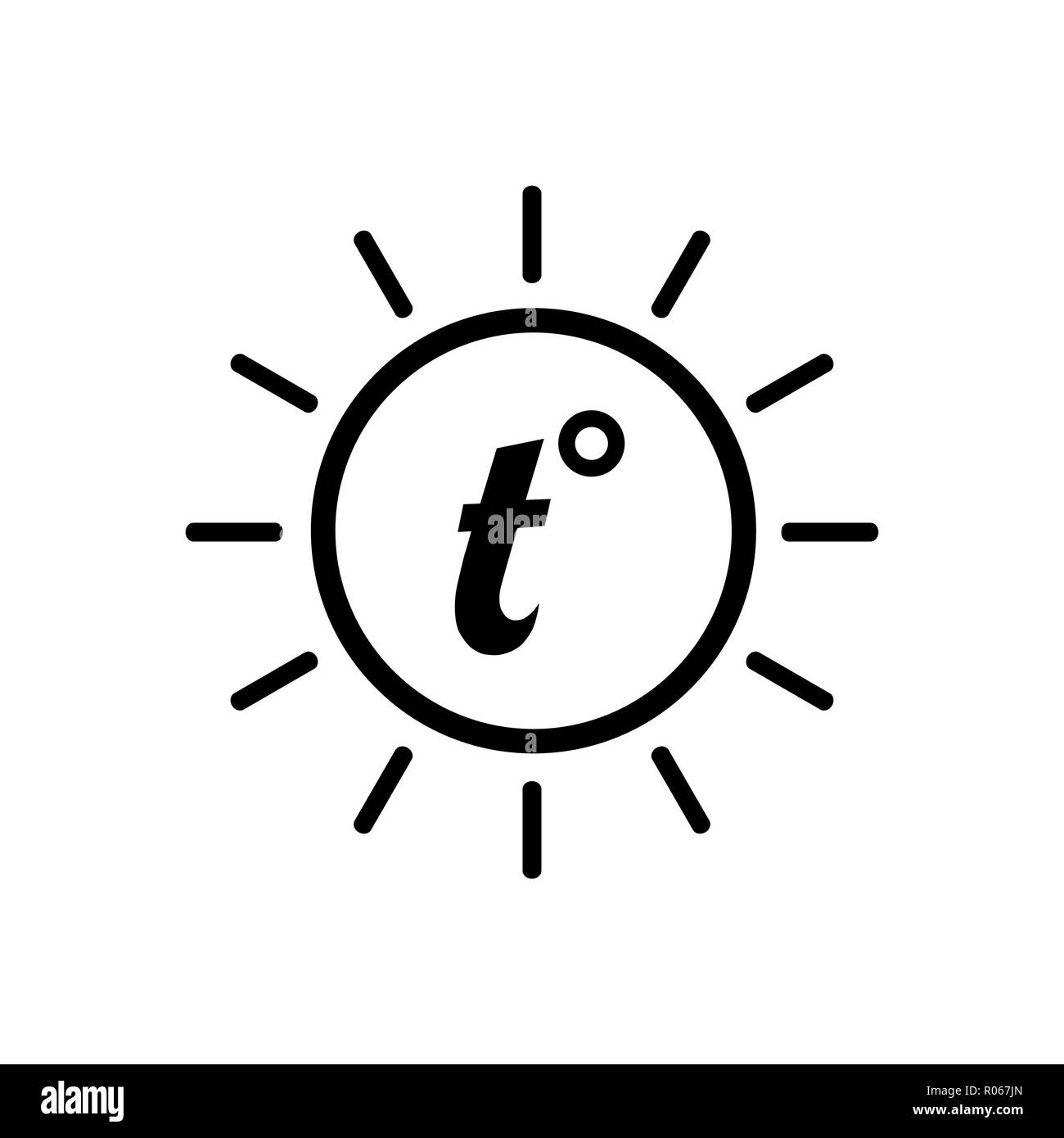 Icono de temperatura. Buen clima soleado símbolo Ilustración del Vector