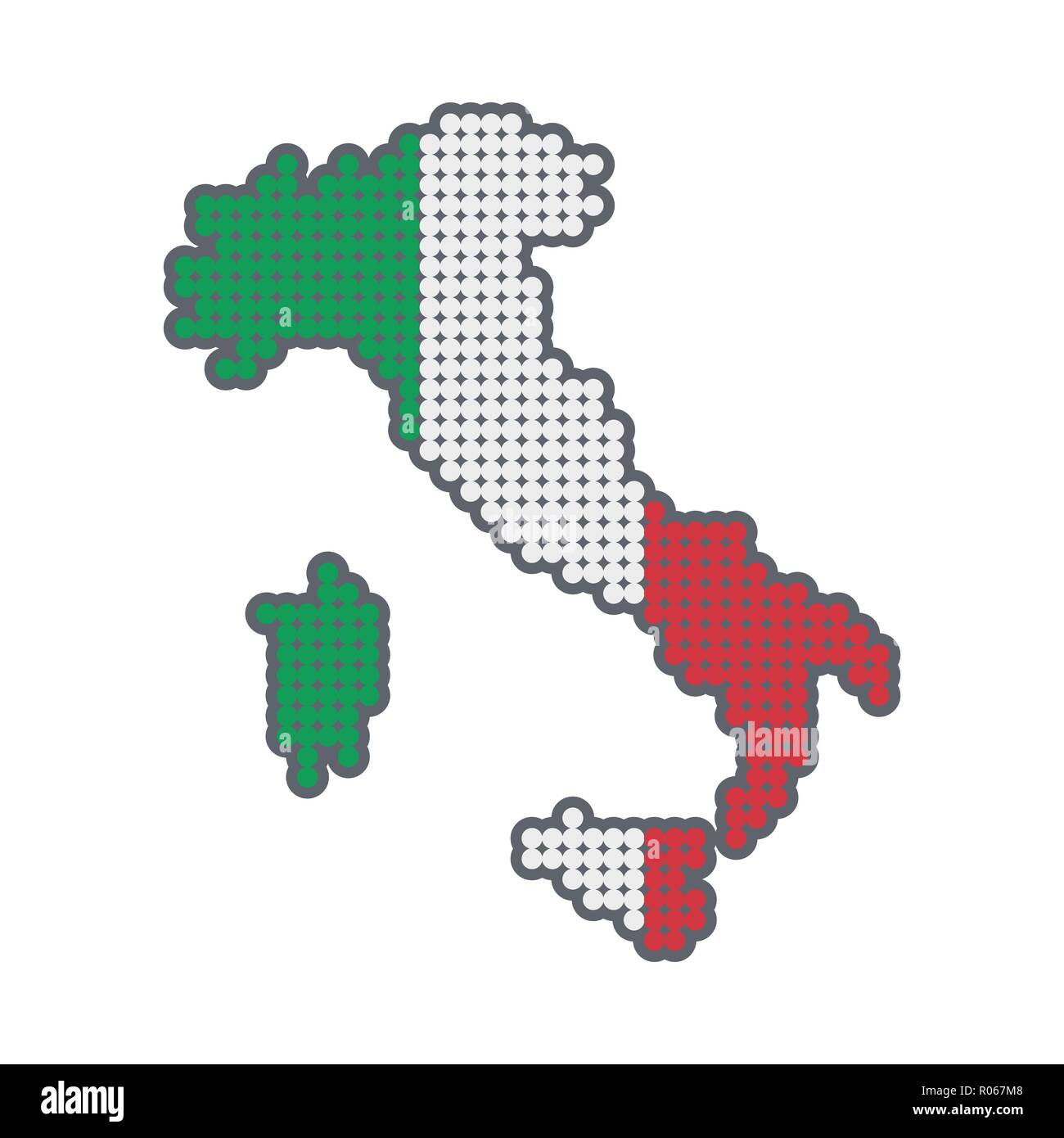 Style Mapa de Italia en colores de País - ilustración vectorial ilustración en blanco. Ilustración del Vector