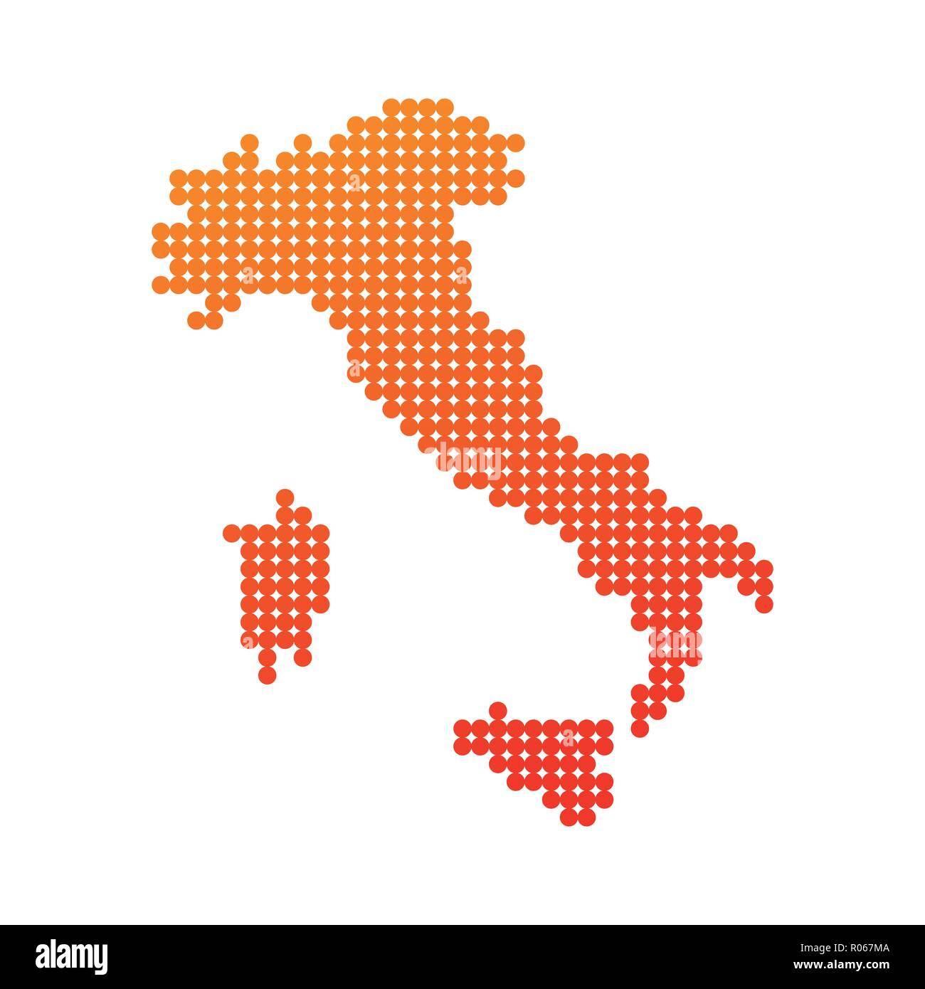 Mapa de Italia de estilo en color naranja - ilustración vectorial Ilustración del Vector