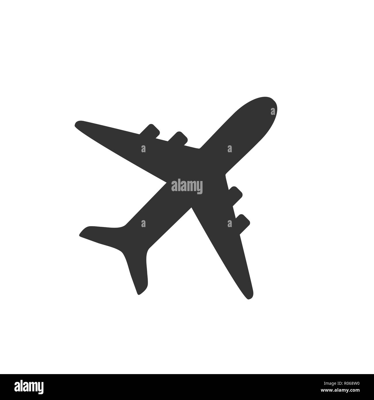Icono de avión, avión firmar. Ilustración vectorial, diseño plano. Ilustración del Vector
