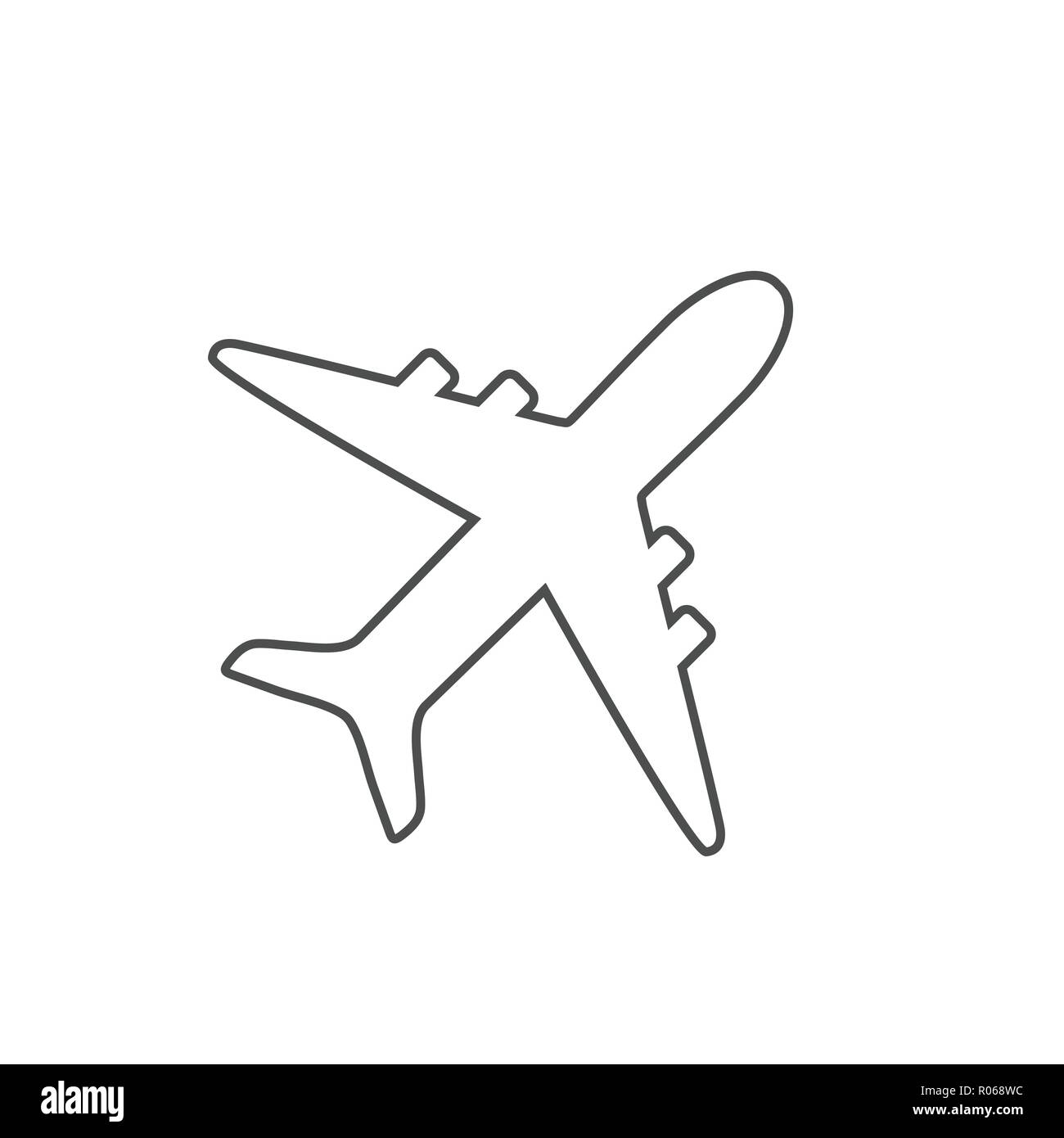 Icono de avión, avión firmar. Ilustración vectorial, diseño plano