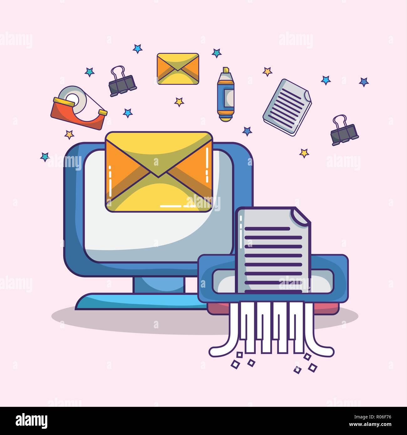 Área de trabajo de oficina, suministros de oficina y elementos de diseño gráfico ilustración vectorial de dibujos animados Imagen Vector de stock - Alamy Área de trabajo de oficina, suministros de oficina y elementos de diseño gráfico ilustración vectorial de dibujos animados Imagen Vector de stock - Alamy