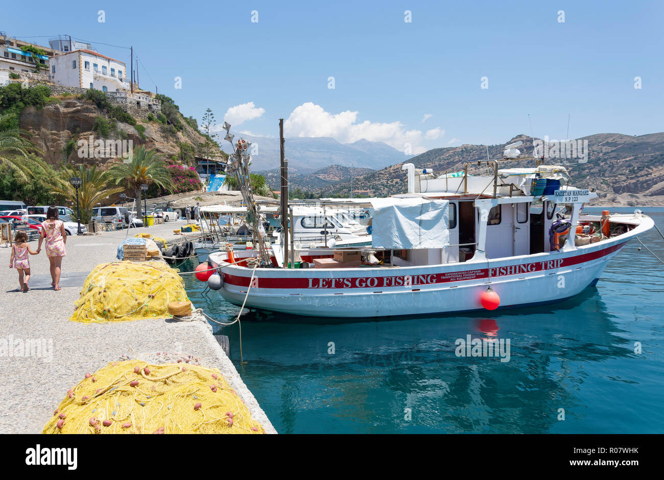 Harbour View, Agia Galini, Región de Rethimno, Creta (Creta), Grecia Foto de stock