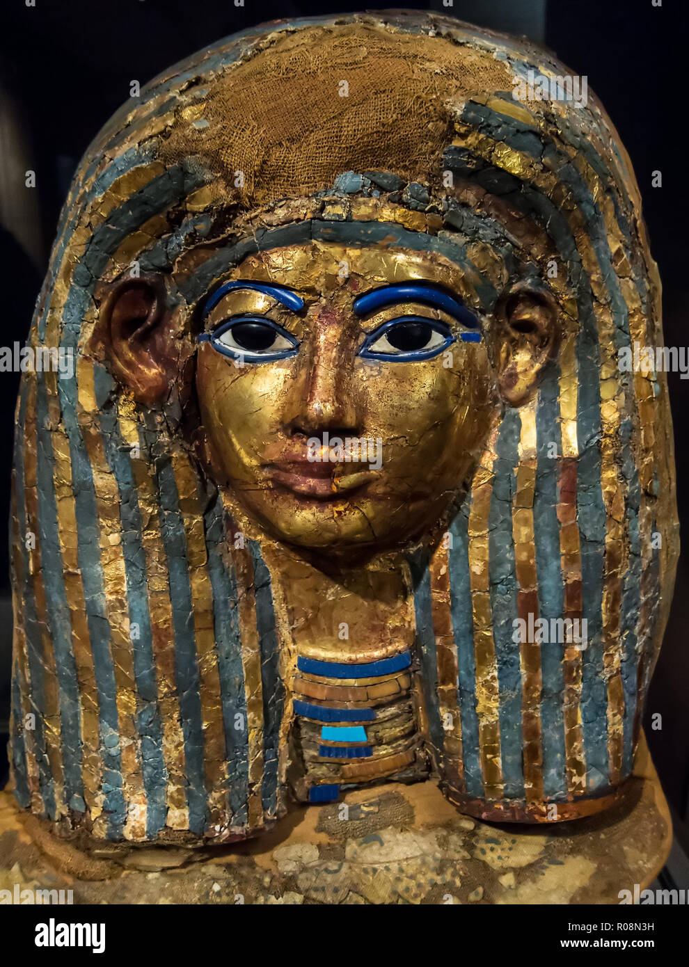 Máscara funeraria del mérito. Reino nuevo, XVIII Dinastía, reina de Amenhotep II, Thutmosis IV y Amenhotep III Foto de stock
