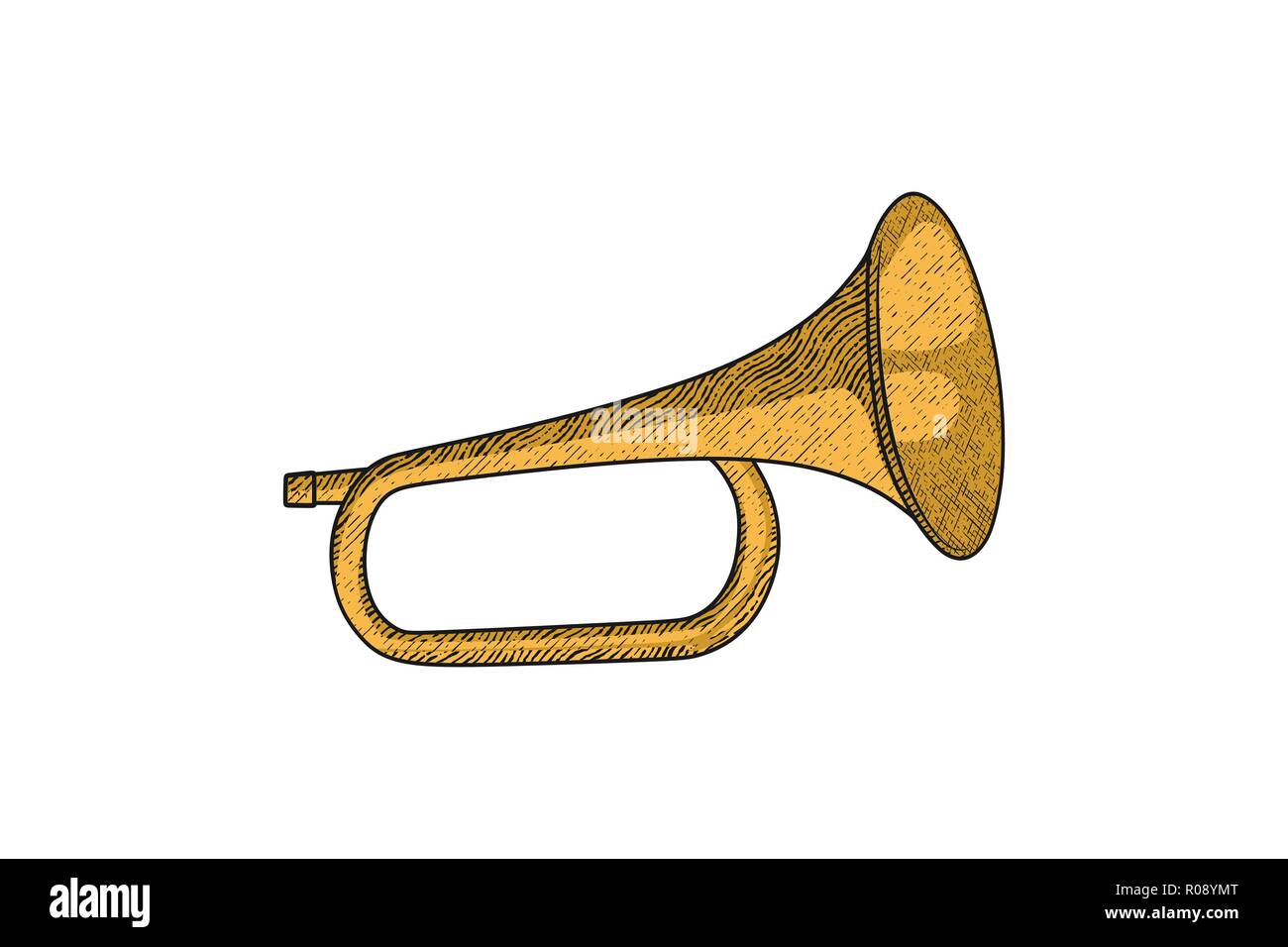trompeta de instrumento musical para niños. ilustración vectorial
