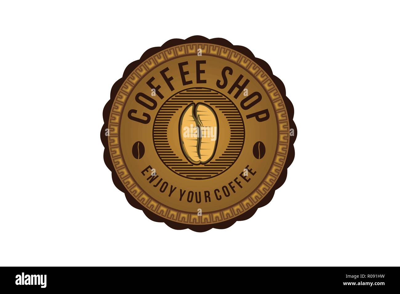 Vintage café, emblema redondo Diseños de logotipo inspiración aislado sobre  fondo blanco Imagen Vector de stock - Alamy