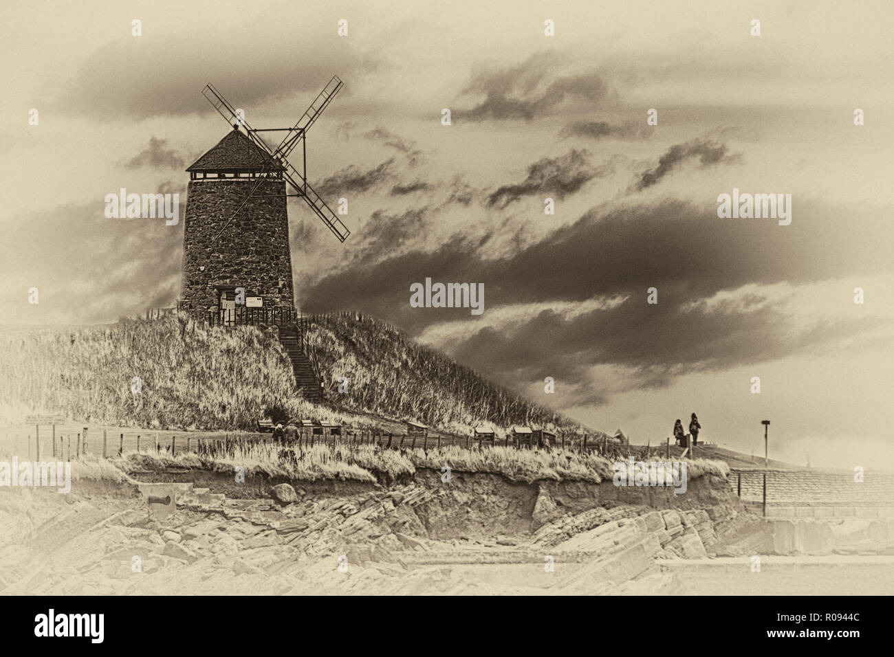 St Monans, Molino de sal, que se utiliza para producir la sal del mar en el  1800 Fotografía de stock - Alamy