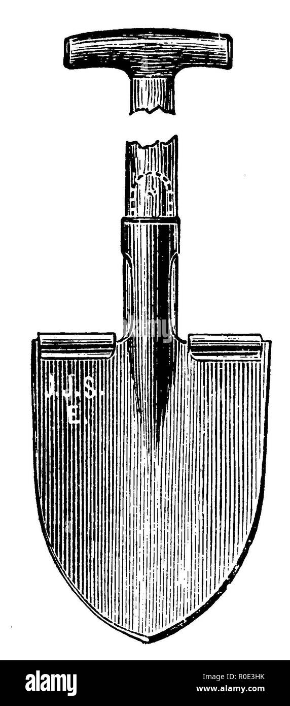 Con pala de acero pesado de fundamentos, J.J.S. E 1911 Foto de stock
