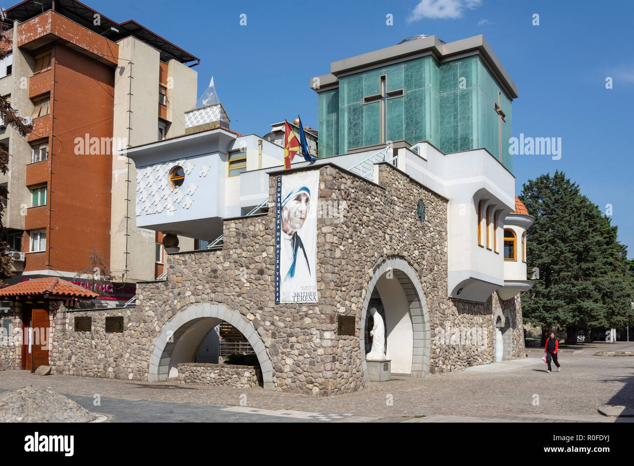 Memorial Casa de Madre Teresa, Calle de Macedonia, Skopje, Región de Skopje, República de Macedonia del norte Foto de stock