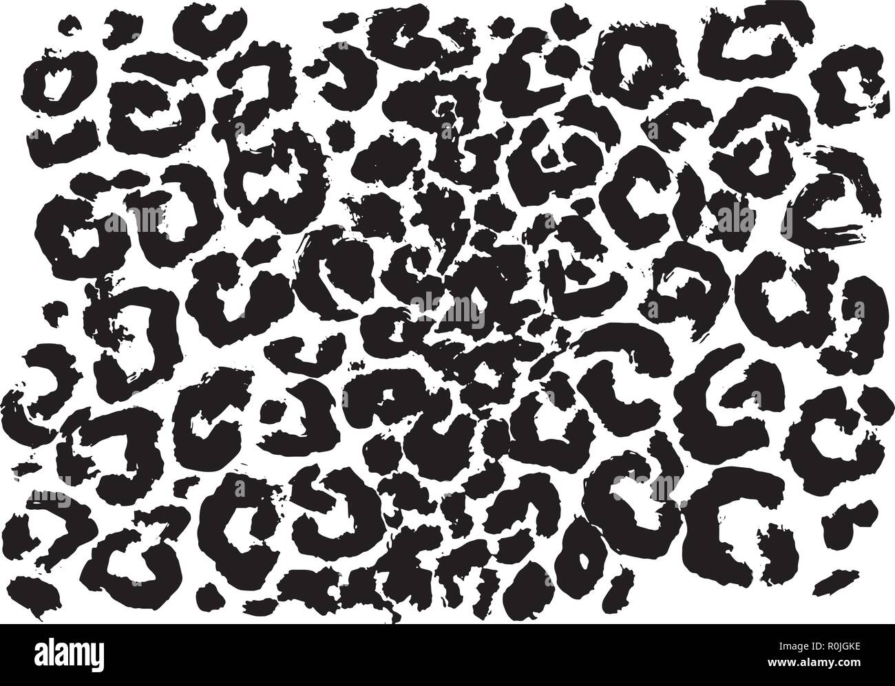 Patrón de leopardo blanco y negro. Una piel de animal grunge textura. Ilustración vectorial. Ilustración del Vector