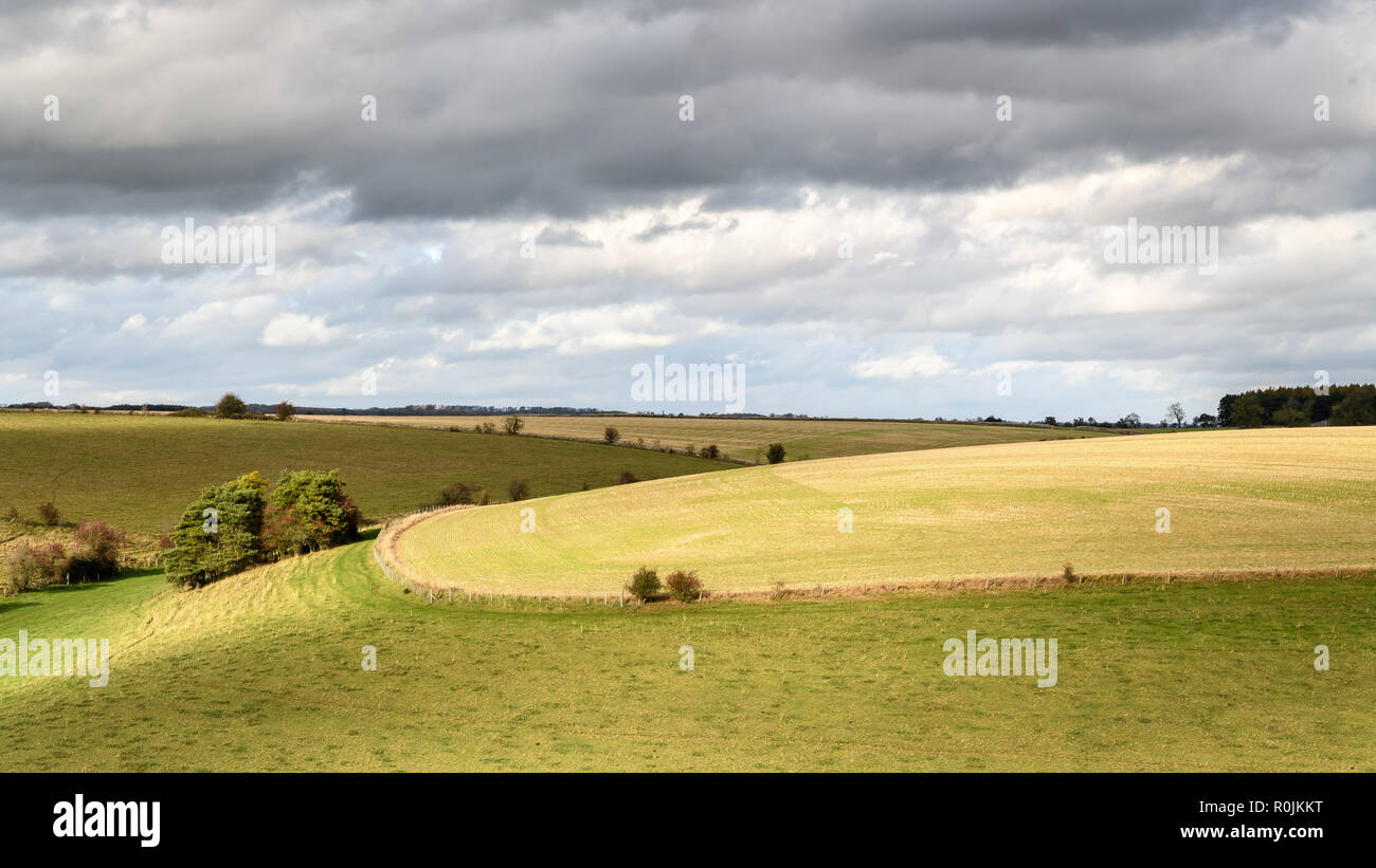 Vista escénica a través de los Cotswolds, Inglaterra Foto de stock