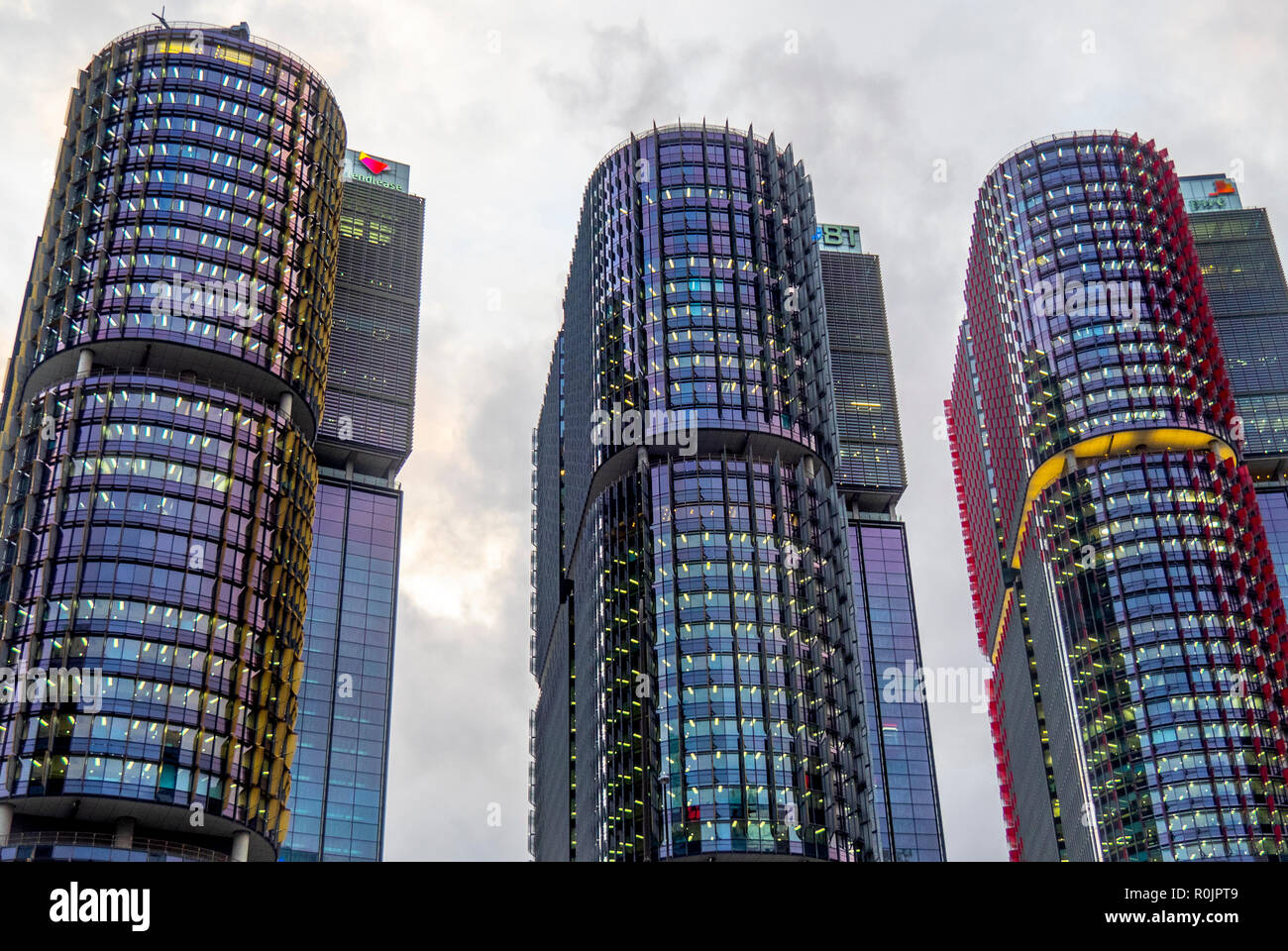 Barangaroo torres comerciales edificios altos con oficinas en Sydney, NSW, Australia. Foto de stock