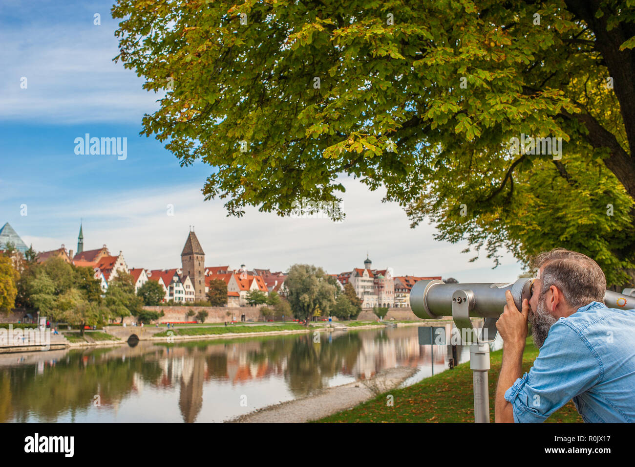 Vista panorámica del centro de la ciudad de Ulm, Alemania Foto de stock