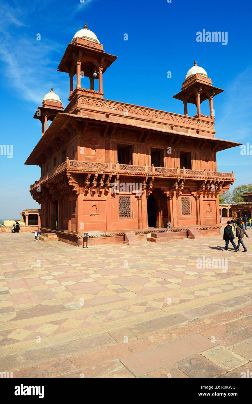Salón de Audiencias privadas Diwan-i-Khas, Palacio Real, Fatehpur Sikri, Agra, Uttar Pradesh, India Foto de stock