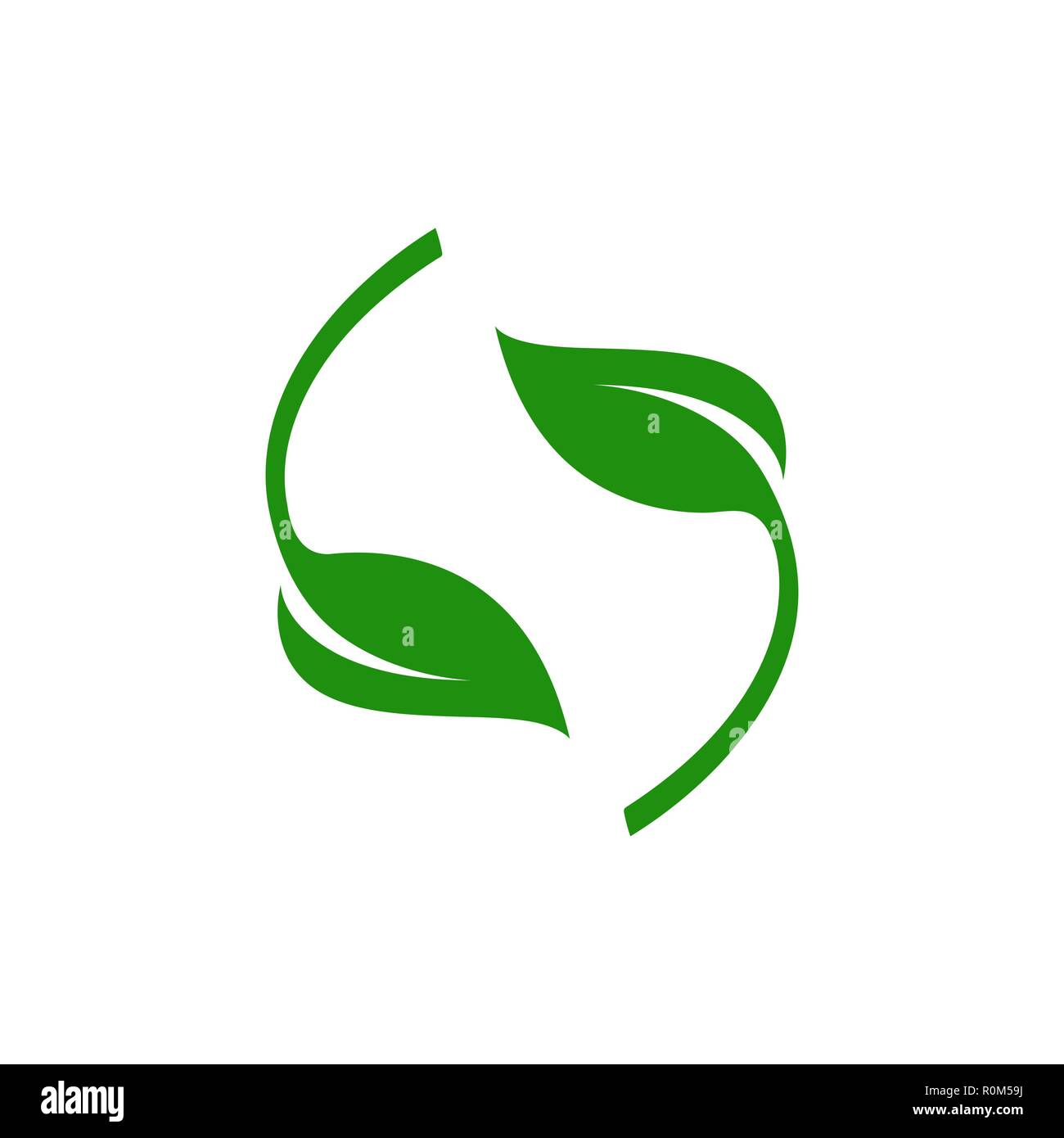 Vuelta de hoja verde ilustración vectorial sobre un fondo blanco. Ilustración del Vector