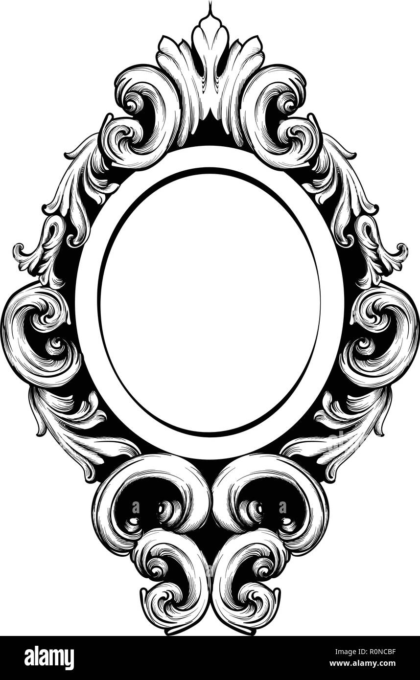 Marco espejo Vintage Vector. Elementos de diseño de la rica decoración  barroca. Ornamento De estilo real Imagen Vector de stock - Alamy