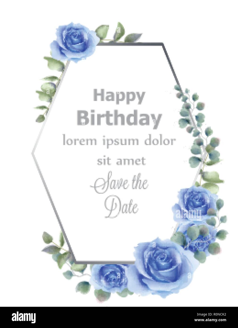 Acuarela tarjeta flor rosa azul Vector. Vintage de felicitación de cumpleaños, invitación de boda, Nota de agradecimiento. Decoración floral de verano guirnalda de flores marcos bouq Imagen Vector de stock - Alamy Acuarela tarjeta flor rosa azul Vector. Vintage de felicitación de cumpleaños, invitación de boda, Nota de agradecimiento. Decoración floral de verano guirnalda de flores marcos bouq Imagen Vector de stock - Alamy