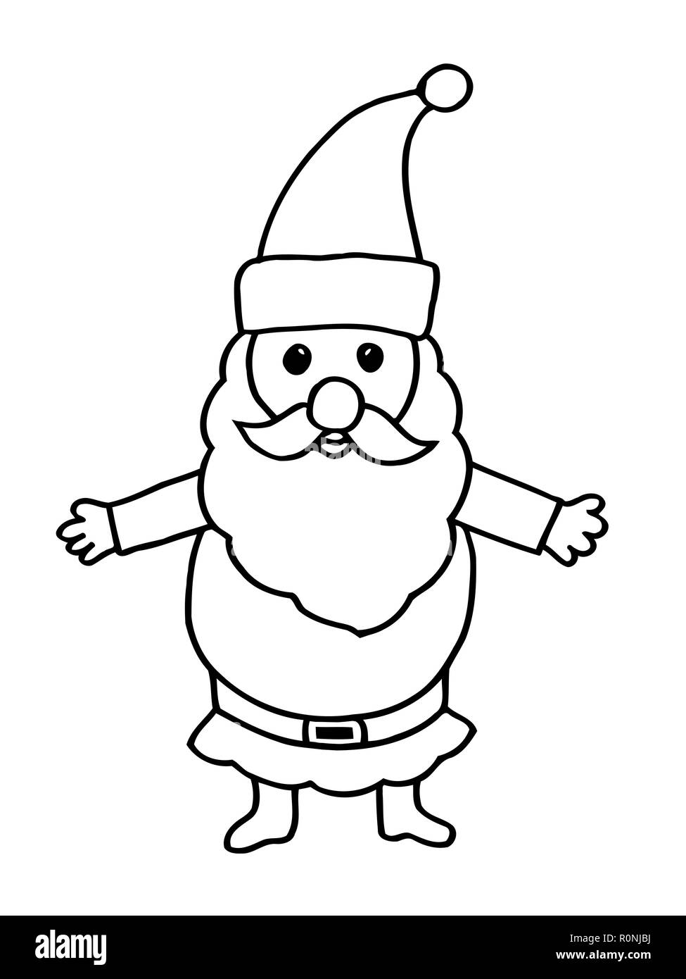 Cartoon Santa Clause para invitaciones y tarjetas de felicitación de  Navidad. Doodle dibujados a mano ilustración vectorial Imagen Vector de  stock - Alamy