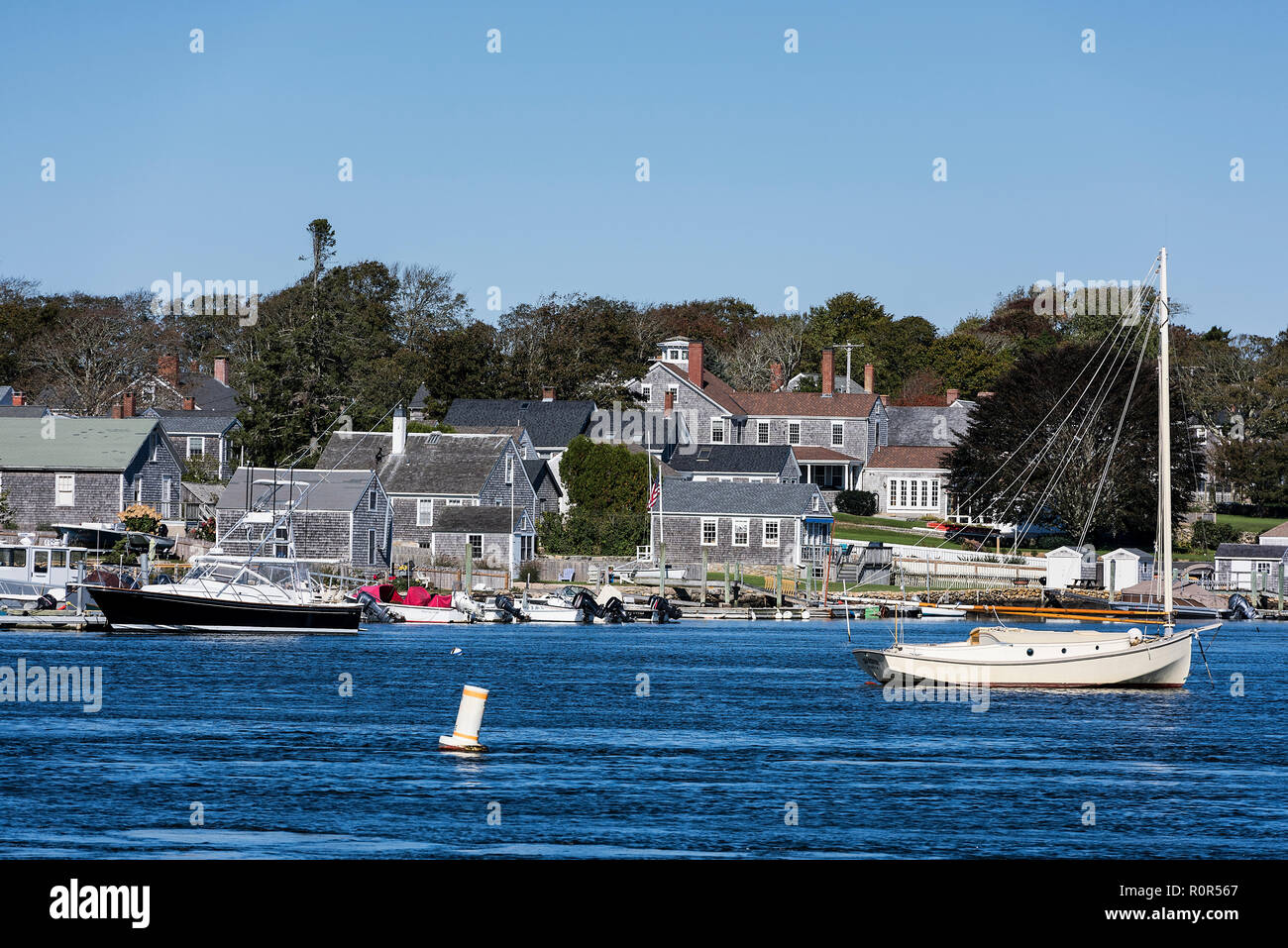 Encantadora ciudad costera de Nueva Inglaterra de Westport, Massachusetts, Estados Unidos. Foto de stock