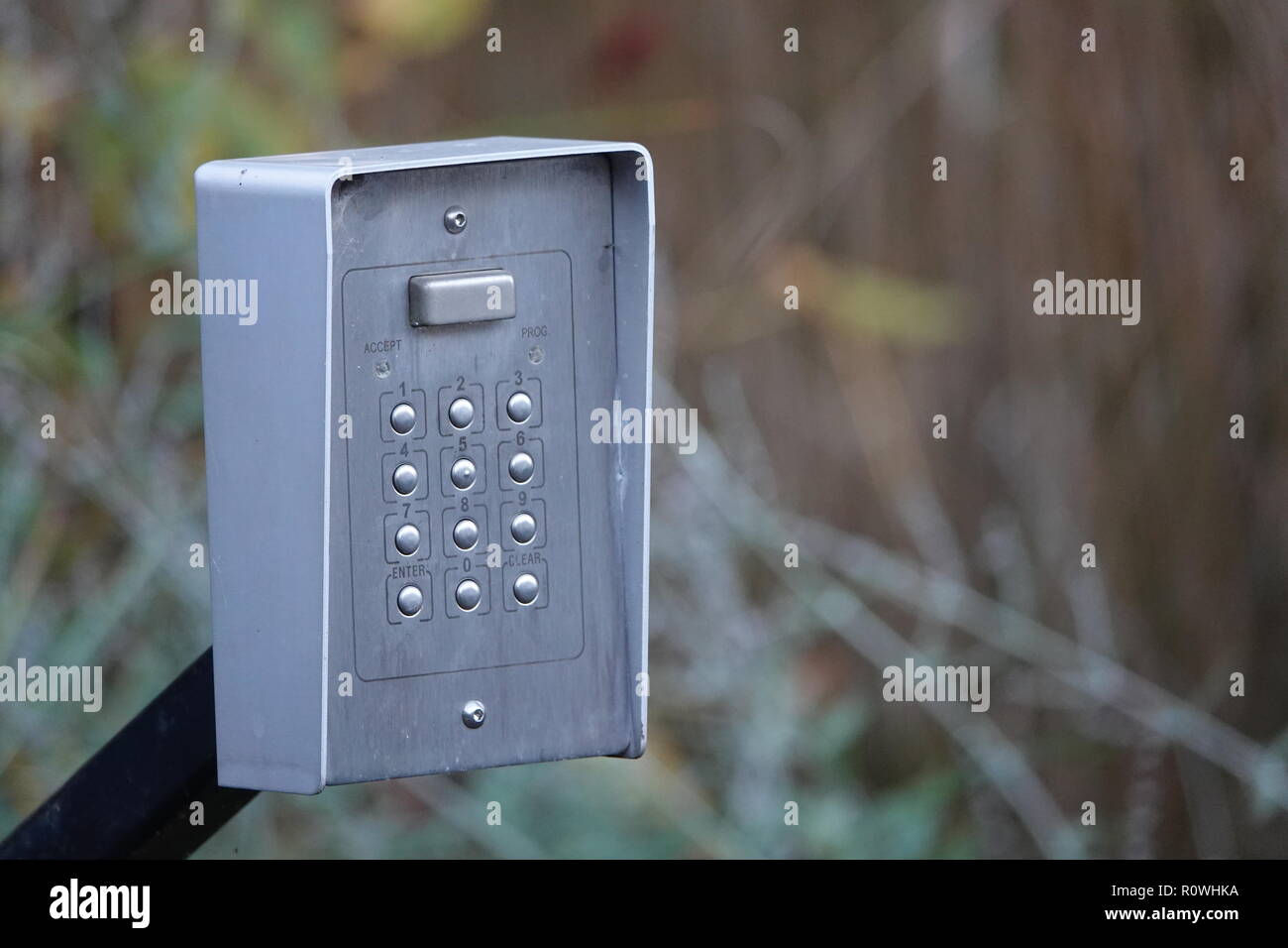 El número de entrada de seguridad de metal pad código Foto de stock