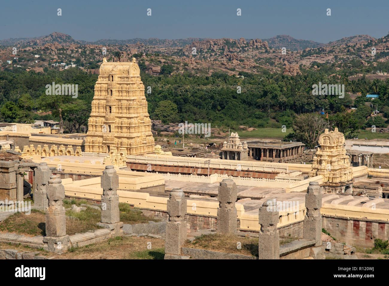 Templo Virupaksha, Hampi, Karnataka, India Foto de stock