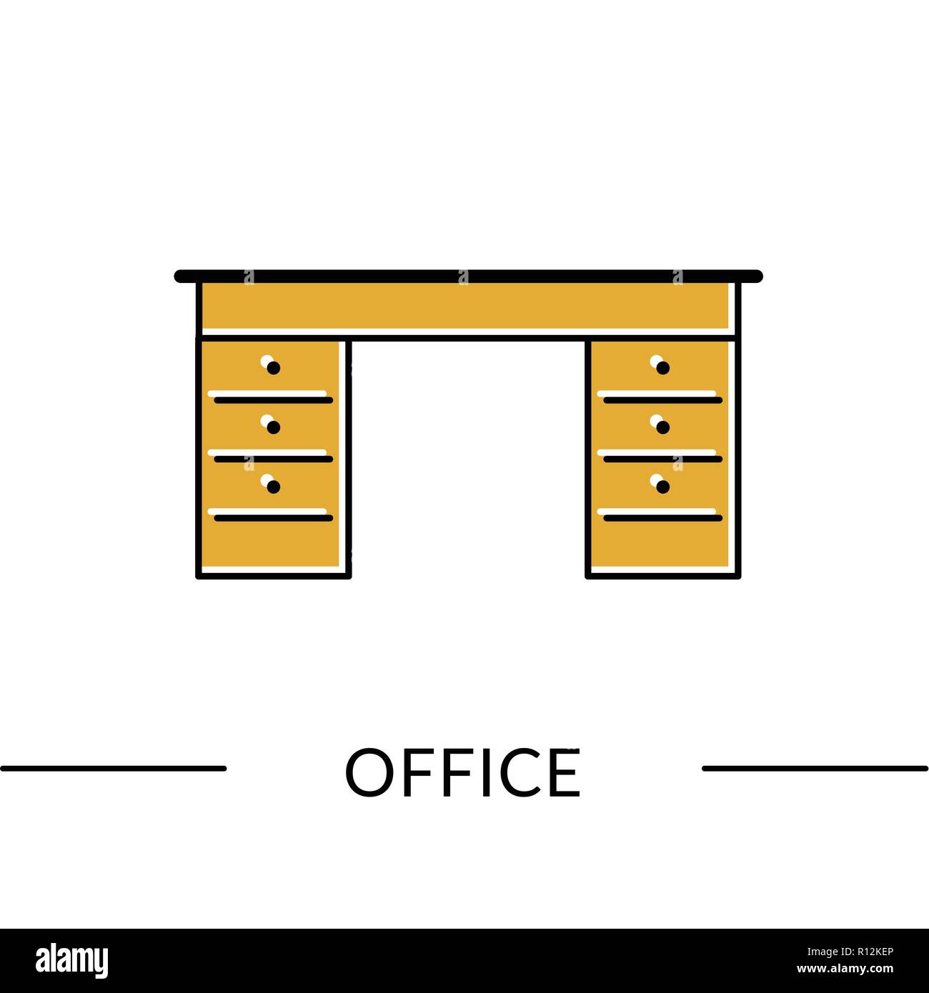 Escritorio De Oficina Icono De Linea De Mobiliario De Oficina Para Web O Para Imprimir Imagen Vector De Stock Alamy como imprimir escritorio