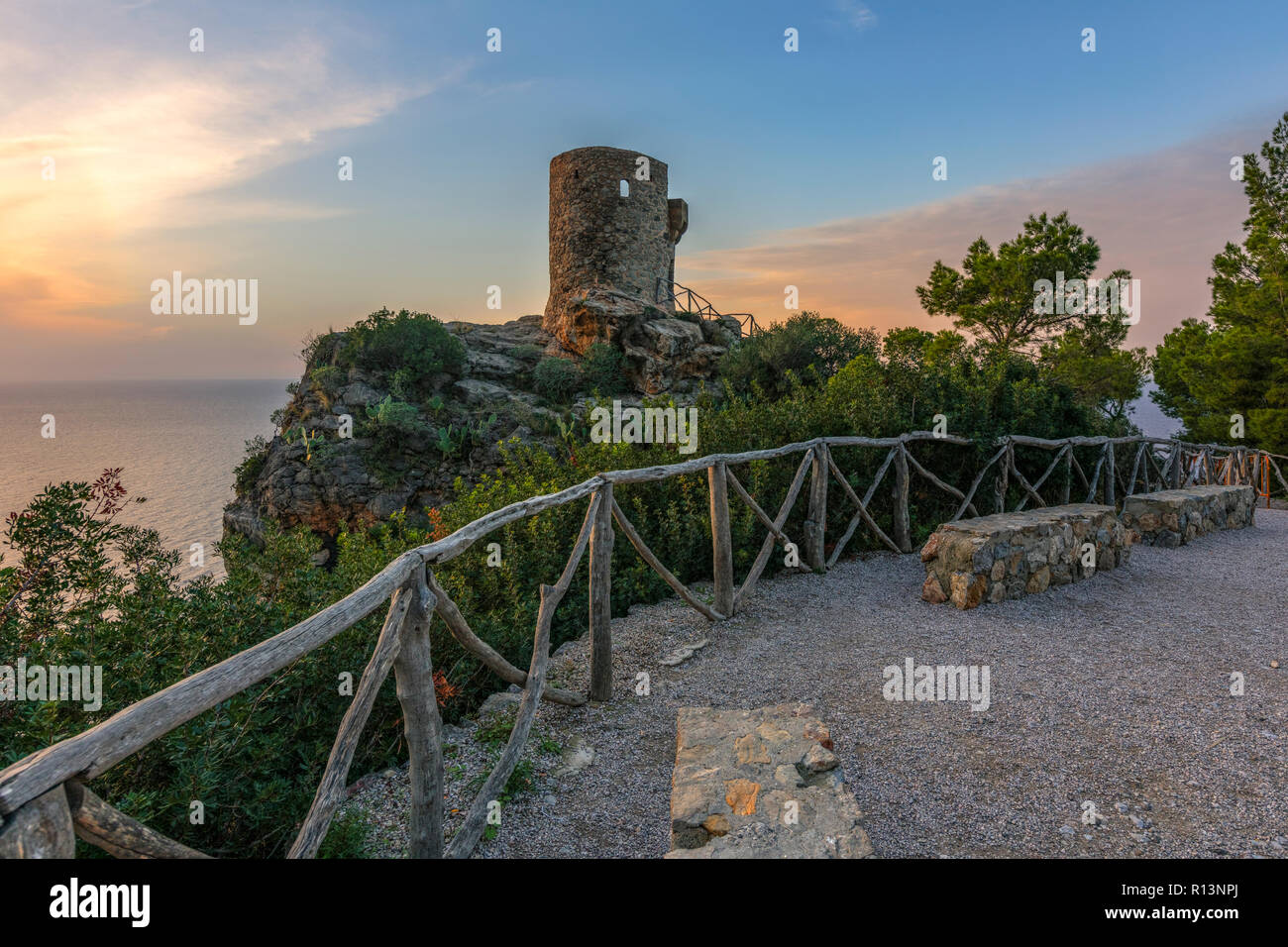 La torre de Es Verger, Mallorca, Islas Baleares, España, Europa Foto de stock