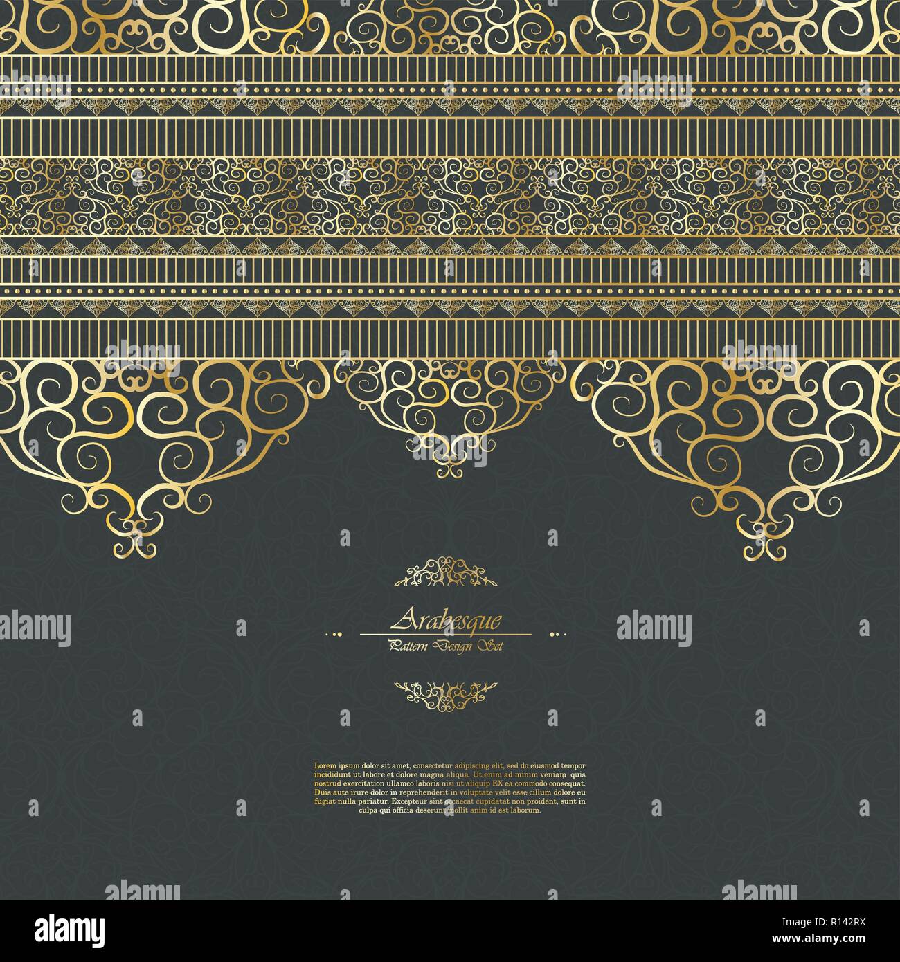 Patrón De Elementos Arabescos Elegante Elegante Diseño Vector Plantilla De Fondo Gris Imagen 1862