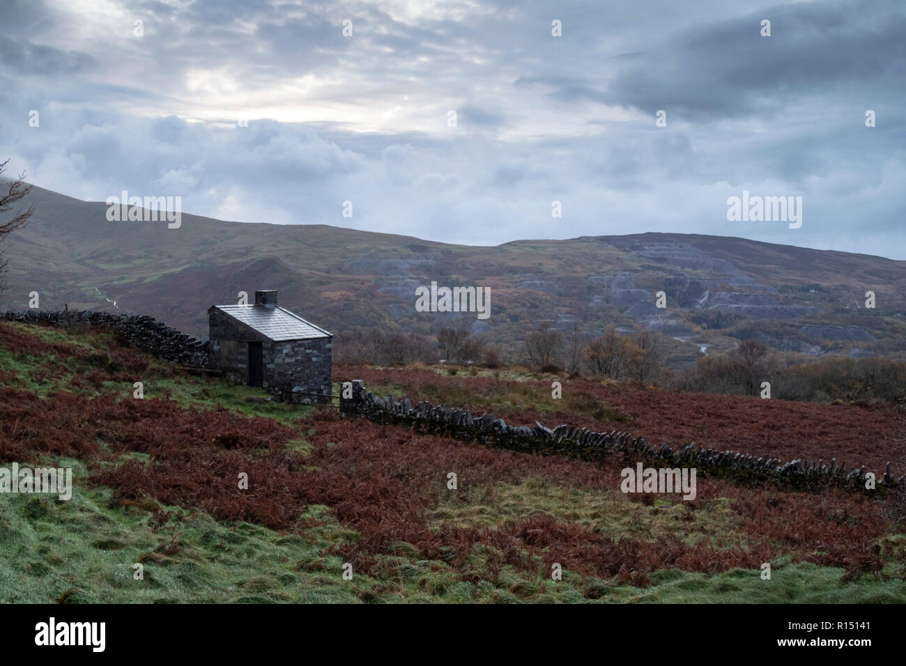 Edificio De La Mina, Cantera De Dinorwig Foto de stock