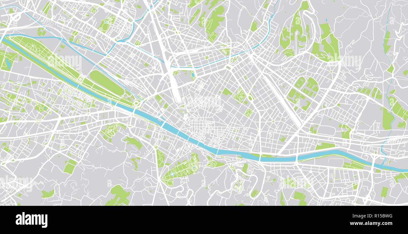 Vector urbano mapa de la ciudad de Florencia, Italia. Ilustración del Vector
