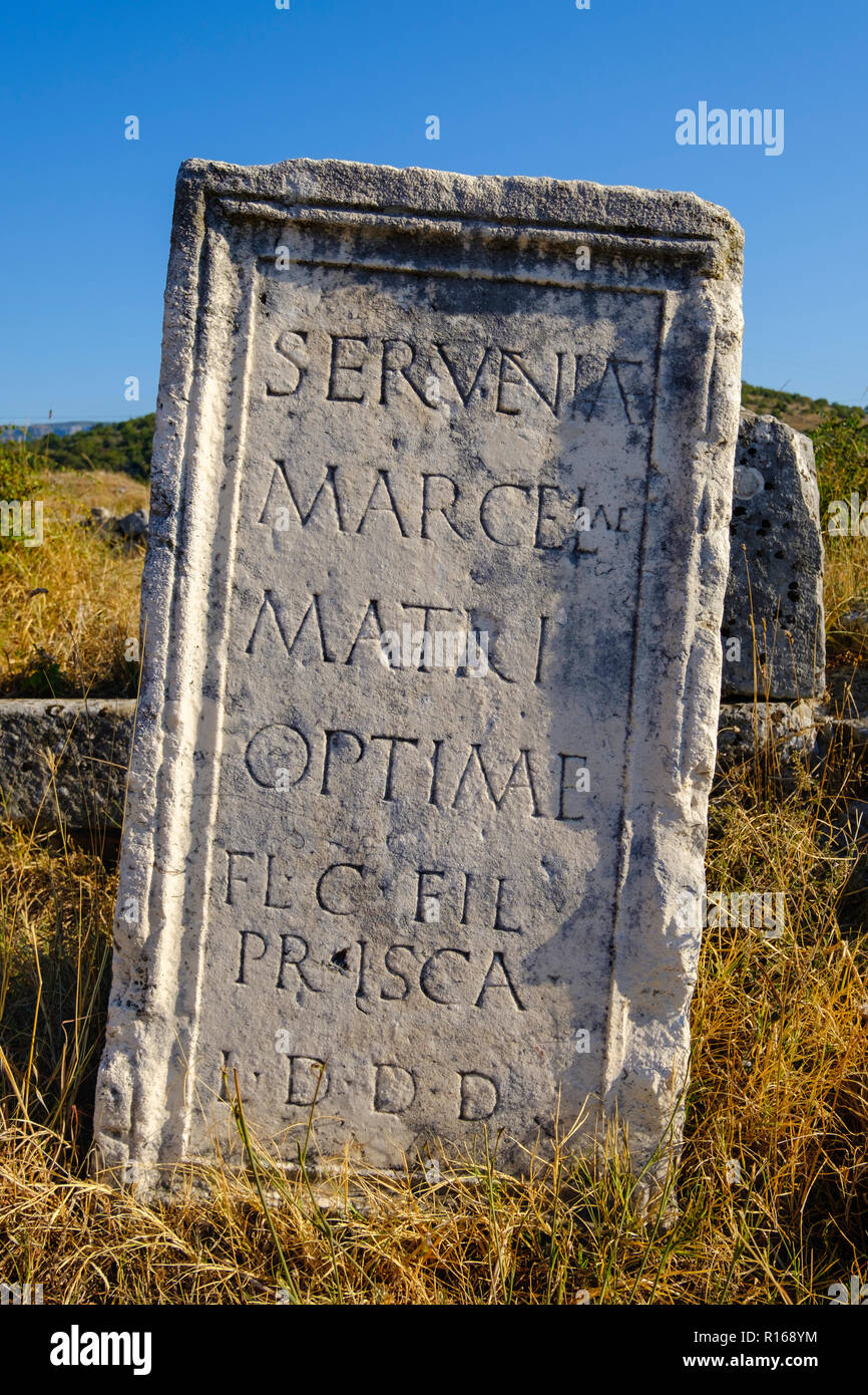 Excavación, antigua ciudad Iliria Duklja, Doclea, Podgorica, Montenegro Foto de stock
