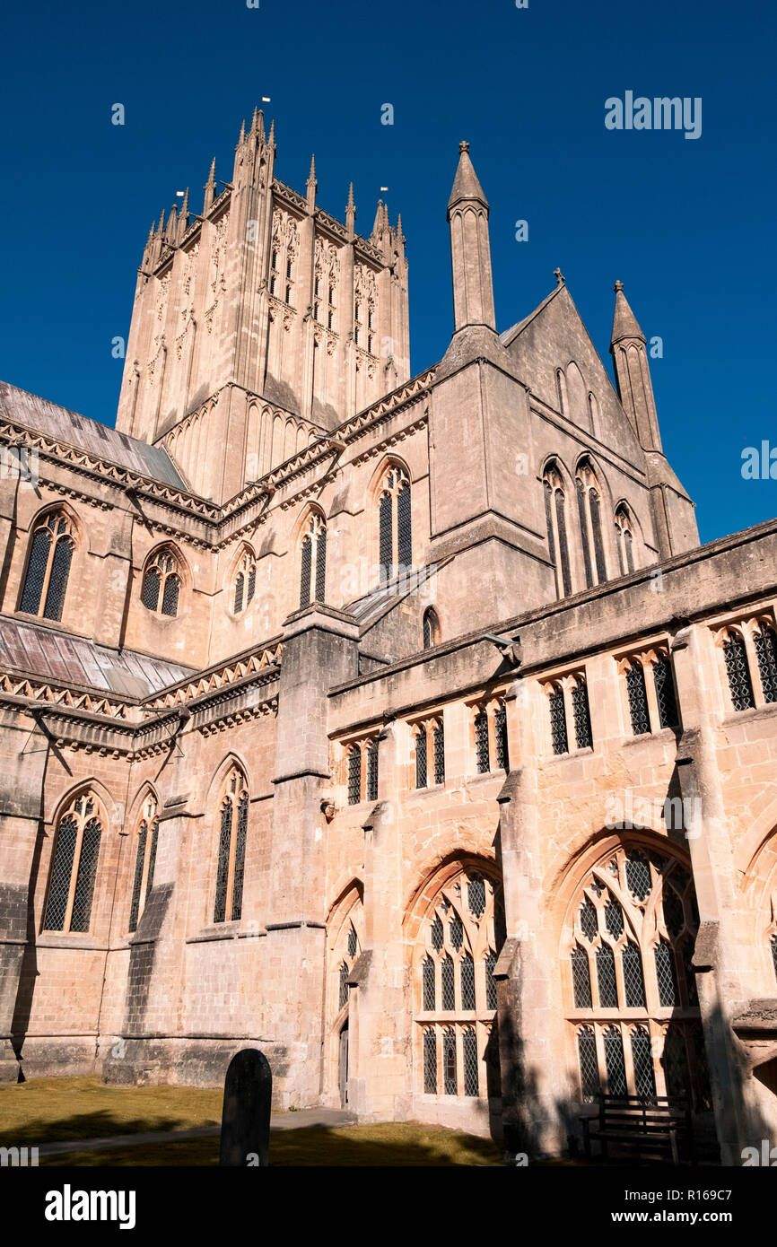 La Catedral de Wells, Somerset, Inglaterra, 2018 Foto de stock