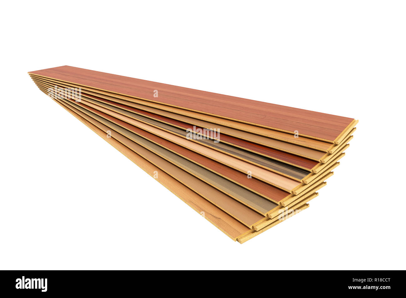 Conjunto de tablones de madera de construcción laminada aislado sobre