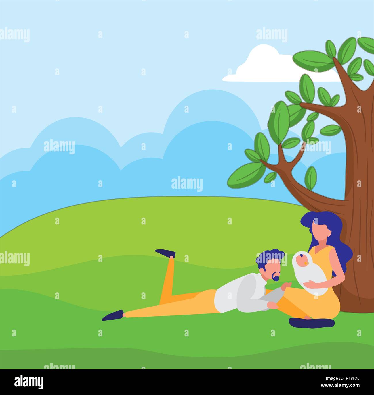 Cartoon Illustration Baby Boy Looking Fotos E Imagenes De Stock Alamy