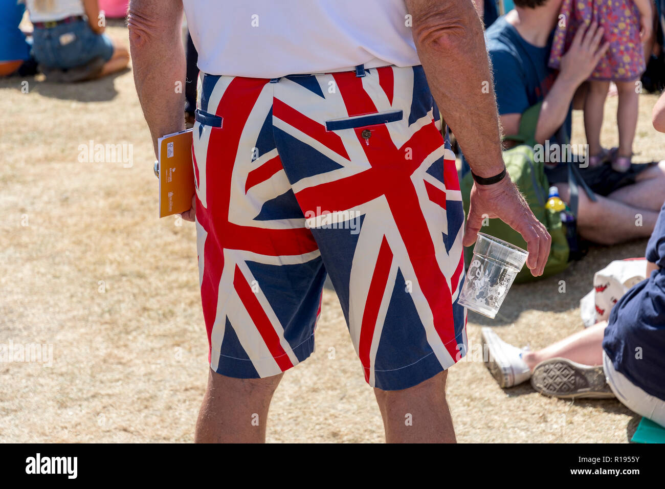 Union Jack shorts verano británico 2018 Foto de stock