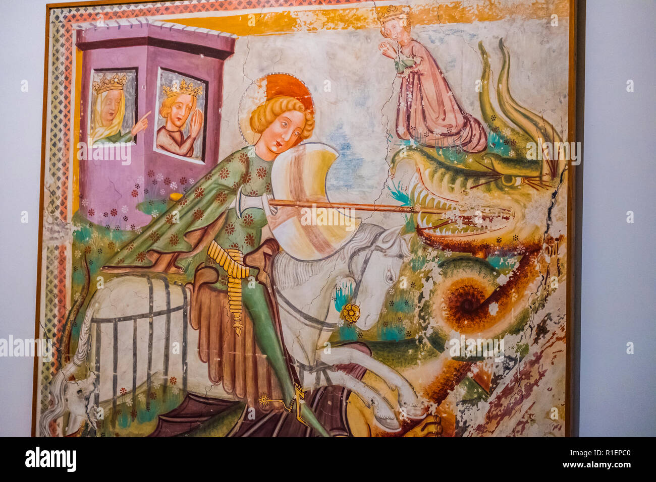 Obra de Arte (San matando al dragón Fotografía de stock Alamy