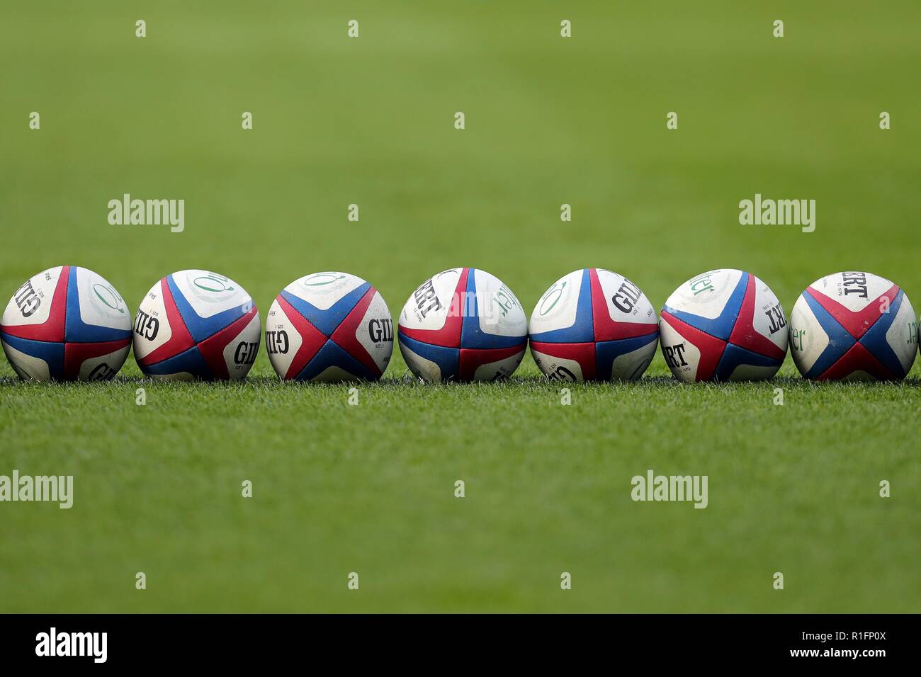 Gilbert pelotas de rugby Inglaterra V Nueva Zelandia Inglaterra V Nueva Zelandia, Autumn Internationals Twickenham, Londres, Inglaterra, 10 de noviembre de 2018 Créditos: Allstar Picture Library/Alamy Live News Foto de stock