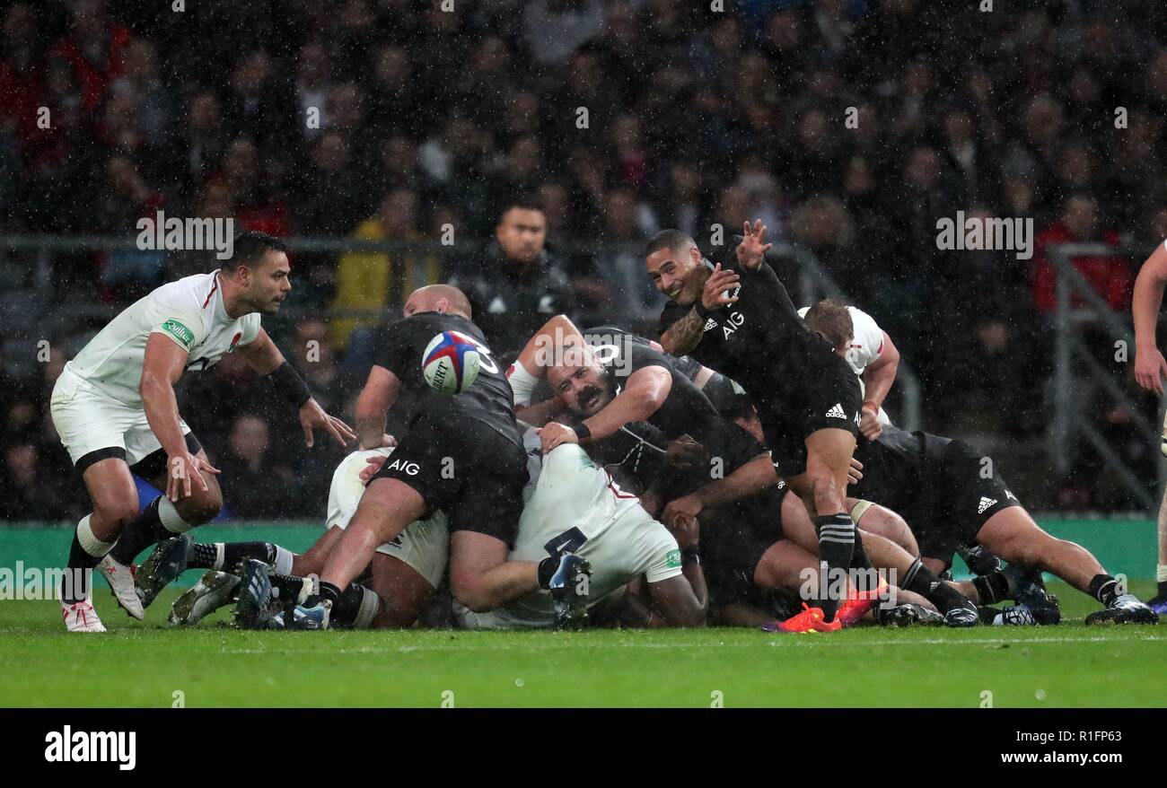 Aaron Smith Nueva Zelanda Ru Inglaterra V Nueva Zelandia, Autumn Internationals Twickenham, Londres, Inglaterra, 10 de noviembre de 2018 Créditos: Allstar Picture Library/Alamy Live News Foto de stock