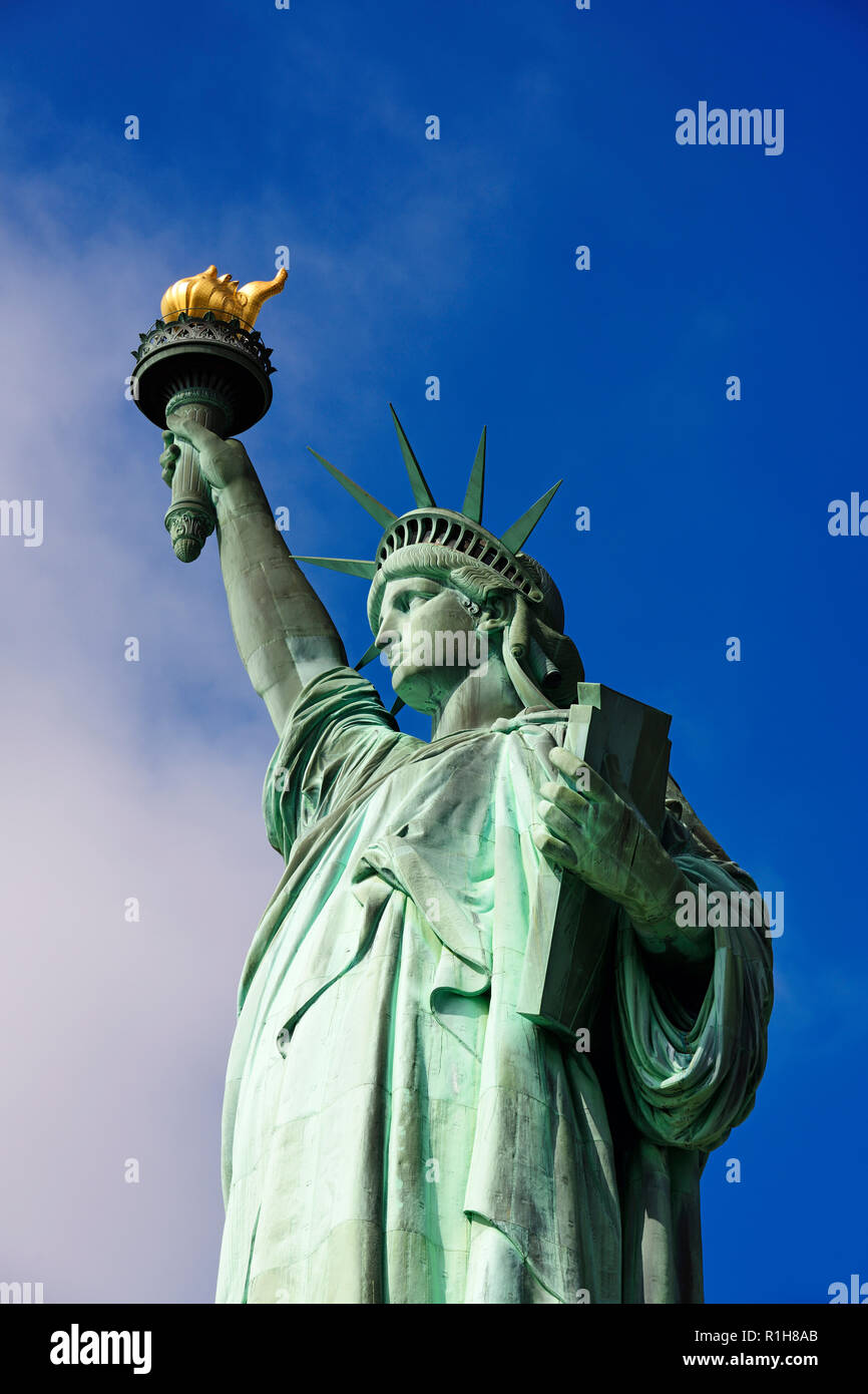 La estatua de la libertad, Lady Liberty, Liberty Island, Manhattan, Ciudad de Nueva York, EE.UU. Foto de stock